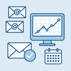 Square image showing an envelope with a shield, symbolizing secure email deliverability monitoring and follow-up.