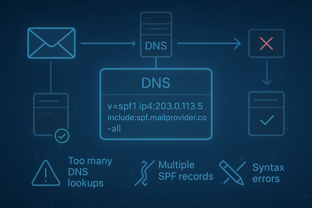 A simplified flowchart-style illustration showing how SPF works behind the scenes.
